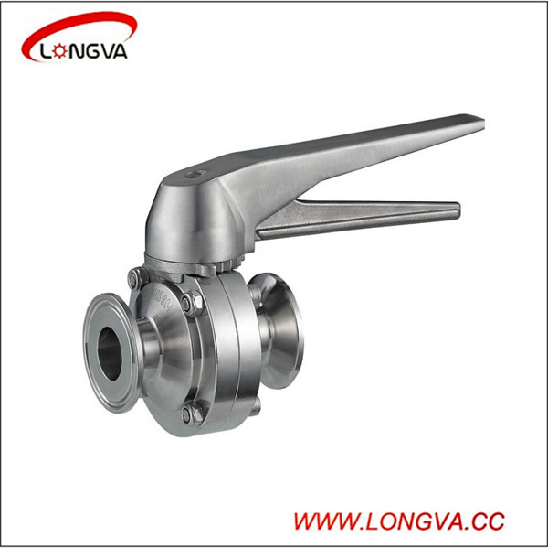 Multi-Position Stainless Steel Handle Clamped Butterfly Valve
