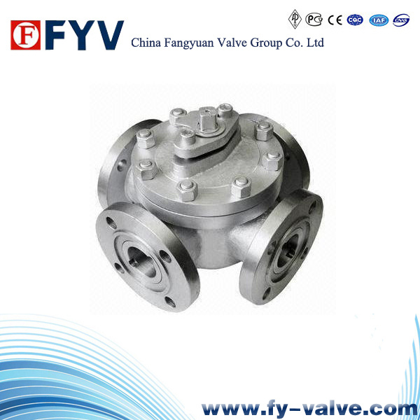 Manual Stainless Steel Four-Way Flanged Ball Valve