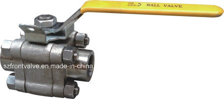 Forged Stainless Steel 3PC Threaded Ball Valve with Locking Device