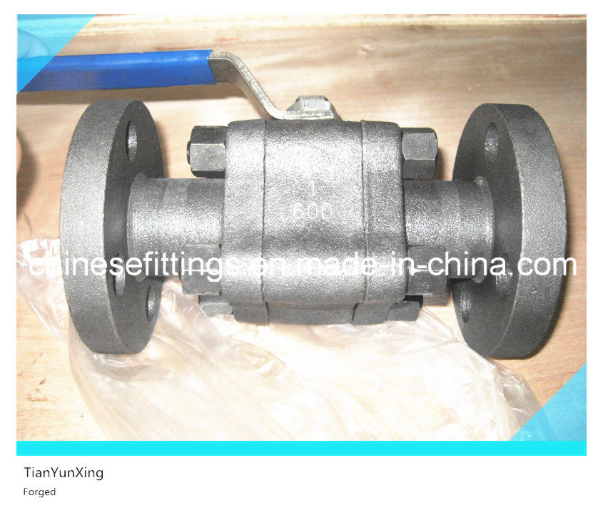 Handle Three Pieces API Trunnion Flange Forged Ball Valve