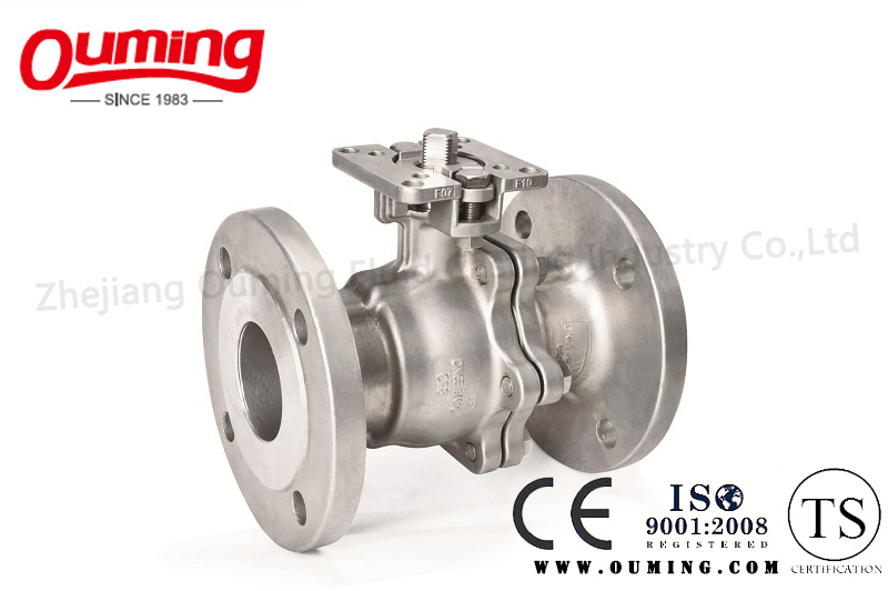2 Piece Stainless Steel Flanged Ball Valve with Mounting Pad