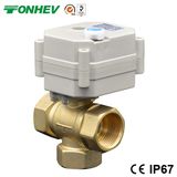 3/4'' 3-Way Vertical T Type Motorized Brass Ball Valve for Solar Heating