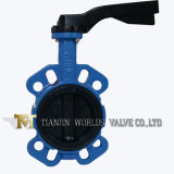 Aluminum Handle Rubber Coating Cast Iron Wafer Butterfly Valve