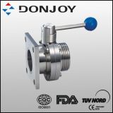 Manual Single Quatet Flange Single Thread Butterfly Valve with Pull Handle
