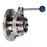 Sanitary Stainless Steel Flanged Threaded Butterfly Valve (DN15-200 & 1/2''-8'')
