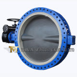 Gearbox Operated Viton Lining Double Flange U Type Butterfly Valve