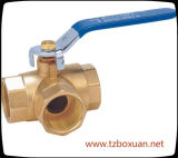 3 Way Brass Tee Valve with Level Handle (BX-513)