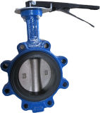 Ductile Iron Lug Butterfly Valve Splined with Lever