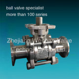 Stainless Steel Three Pieces Sanitary Ball Valve with ISO Pad