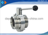 Sanitary Stainless Steel Threaded Butterfly Valve with Pull Handle