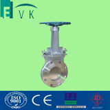 Carbon Steel Flange Rising Stem Knife Gate Valve with Wermgear