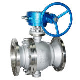 Double Flange Fusion Coated Stainless Steel Worm Gearball Valve