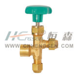 C T-488 a Brass Three Way Valve Without Gauge with Green Plastic Handle Air Conditioner Parts Refrigeration Parts Refrigeration Tools
