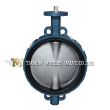 Pn10/16 Ductile Iron Bare Shaft Rubber Resilient Seat Wafer Butterfly Valve (D371X-10/16)