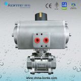 3PC Ball Valve with Stainless Steel Pneumatic Actuator