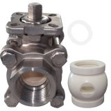 3-PC Threaded Ceramic Ball Valve with ISO 5211 Mounting Pad