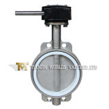CF8m Gearbox Wafer Butterfly Valve with PTFE Seat