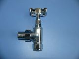 Polished Stright Radiator Valve With Cross Handle (BC00002053)