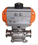 Sanitary Pneumatic Triclamped 3-PCS Encapsulated Ball Valve