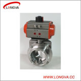 316 Stainless Steel Pneumatic Tri Clover Butterfly Valve