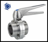 Sanitary Manual Maled/Threaded Butterfly Valve with Muti-Position Ss Handle