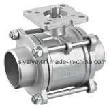 Stainless Steel 3PC Butt Weld Ball Valve with ISO 5211