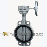 Worm Gear CF8m Stainless Steel Rubber Seat Wafer Butterfly Valve