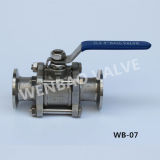 3-PC Clamp Ball Valve 1.4408 with Manual Handle