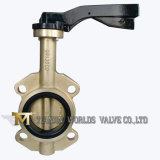 Aluminum Handle Ai-Bronze Rubber Seat Wafer Butterfly Valve for Seawater