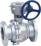 Turbine Wheel Driving Flanged Floating Stainless Steel Ball Valve