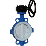 Rubber Lined Wafer Type Iron Butterfly Valve with Handle (D71X)
