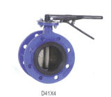 Blue Ductile Iron Wafer Butterfly Valve D41X4
