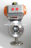 304/316L Pneumatic Actuator Sanitary Welding Stainless Steel Butterfly Valve