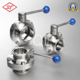 304/316L Sanitary Stainless Steel Weld Threated Clamped Butterfly Valve