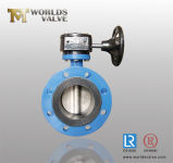 Vulcanized Sealing Double Flange Butterfly Valve