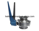 Sanitary Stainless Steel Clamped Butterfly Valve with Plastic Handle