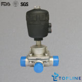 Stainless Steel Sanitary Three Way Diaphragm Valve with Weld Ends