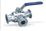 Sanitary Stainless Steel Three Way Clamped Ball Valve
