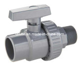 PVC Single Union Ball Valve for Chemical with ISO9001 (Male thread)