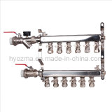 6-Branch Stainless Steel Manifold Set for Floor Heating System