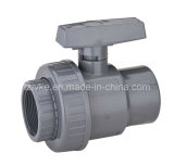 PVC Single Union Ball Valve for Water Treatment with ISO9001 (BSPT/NPT)