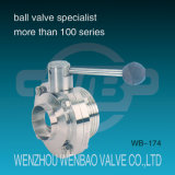 Stainless Steel 316 Manual Sanitary Butterfly Valve (welded X threaded)