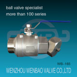 2PC Threaded Stainless Steel Manual Ball Valve M/F