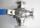 3 Way Sanitary Ball Valve with Clamped End