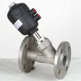 Pneumatic Angle Seat Valve CF8 Flange Angle Valve