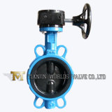 Rubber Coating Gearbox Operated Wafer Butterfly Valve (D371X-10/16)