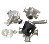 Stainless Steel Sanitary 3- Way Rubber Plug Valve with T304