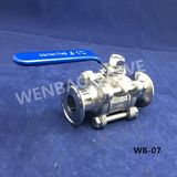 Three Piece Sanitary Ball Valve 3/4