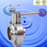 3A Stainless Steel Sanitary Manual Butterfly Valve with Welded Connections