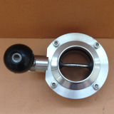 Saniatry Stainless Steel AISI316 Weldable Butterfly Valves with Pull Handle